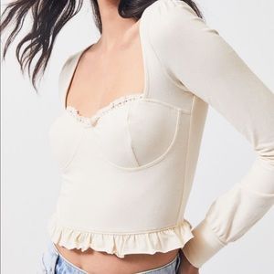 White Lace Trim Top